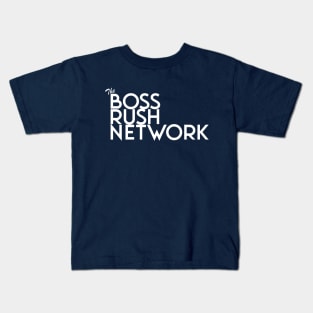 Boss Rush Network Logo (White) Kids T-Shirt